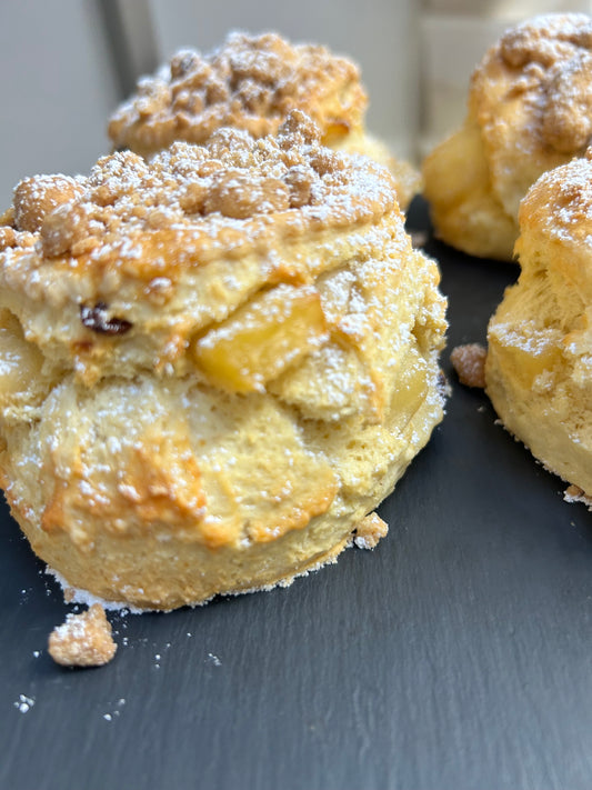 Apple & hazelnut crumble scone